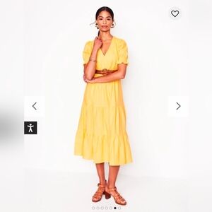 Boden Anna Linen Tiered Midi Dress Size 10R